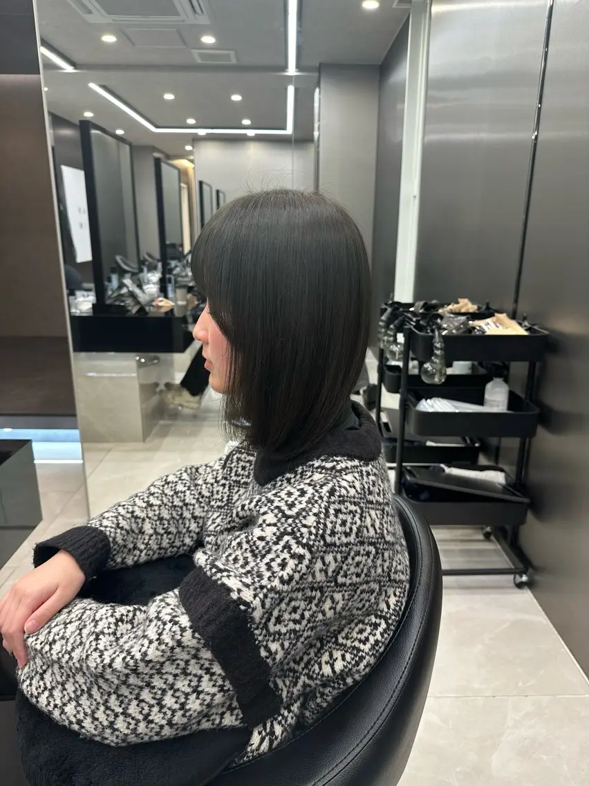 ミディアム カラー 透明感カラー グレージュ オリーブグレージュ オリーブグレー トリートメント ヘアカラー ✨【髪質改善/縮毛 矯正】✨ゆうほのヘアスタイル