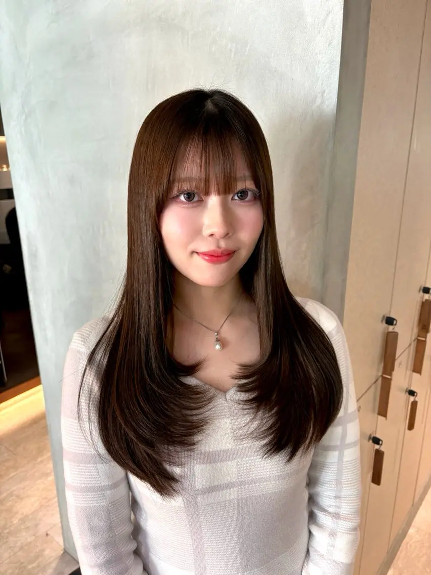 セミロング くびれヘア 顔まわりレイヤー 髪質改善 レイヤーカット カット ヘアカラー トリートメント 顔周りレイヤーカット /髪質改善/ゆう🤍のヘアスタイル