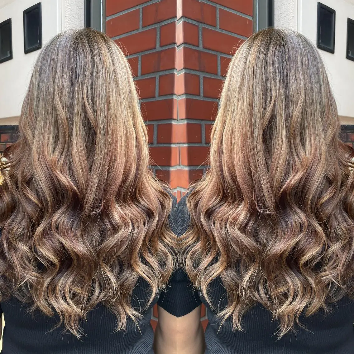 セミロング カラー ベージュカラー ハイライトカラー ミルクティーベージュ ハイライト 👑派手髪/カット 👑ANRYのヘアスタイル