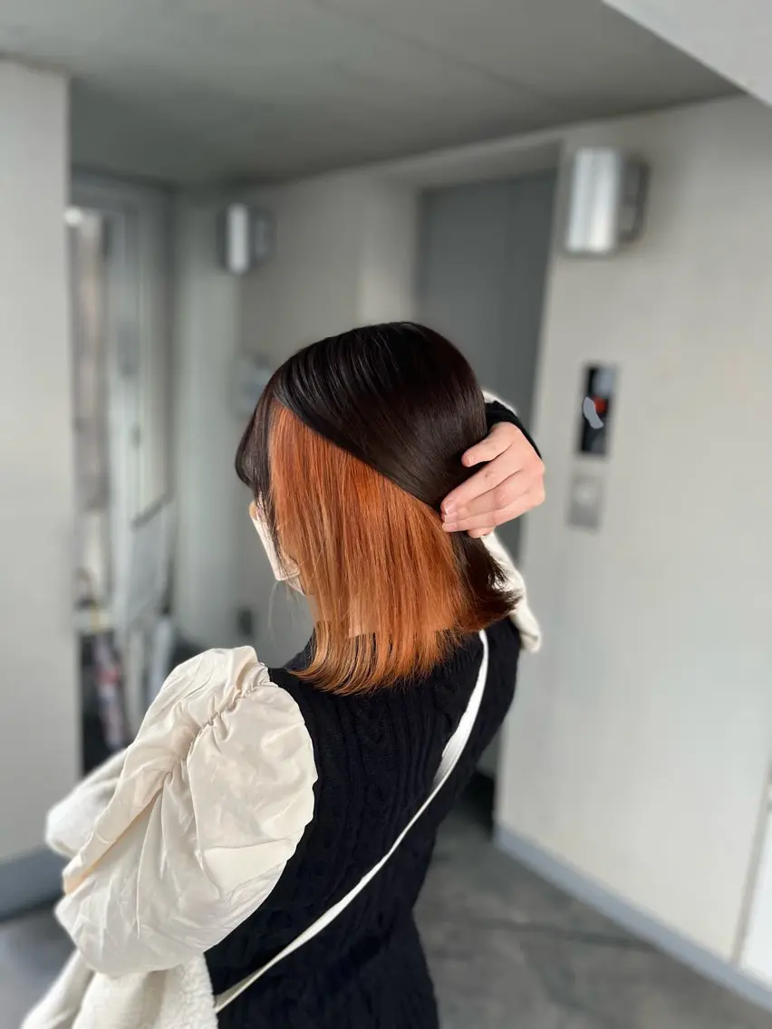 ショート カラー ブラウンカラー オレンジ オレンジブラウン 【毎朝セット3分】 メンズパーマ　真人のヘアスタイル