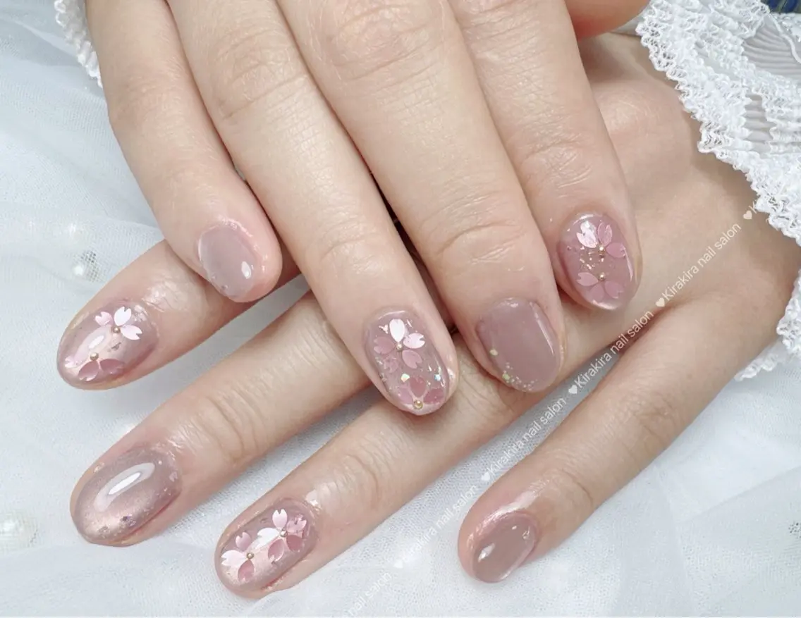 ネイル 桜ネイル フラワーネイル ピンク 春ネイル Kirakira Nail salonのネイルデザイン