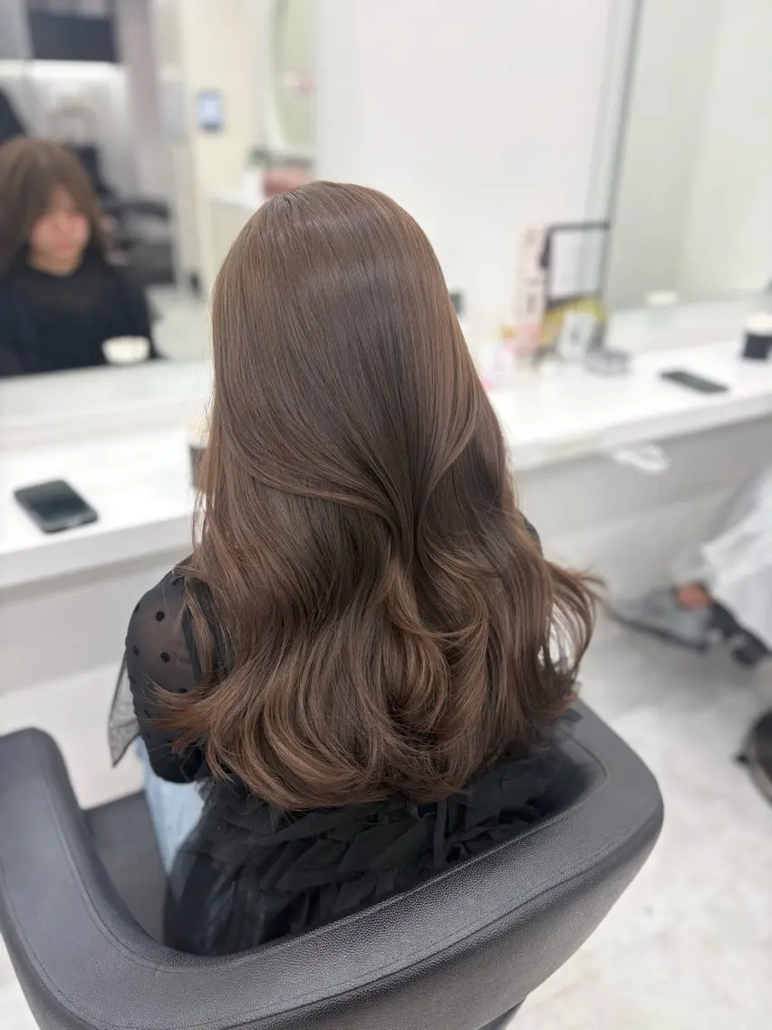ロング カラー ヘアカラー トリートメント ベージュ×レイヤー 🤎横浜/miu🤎のヘアスタイル