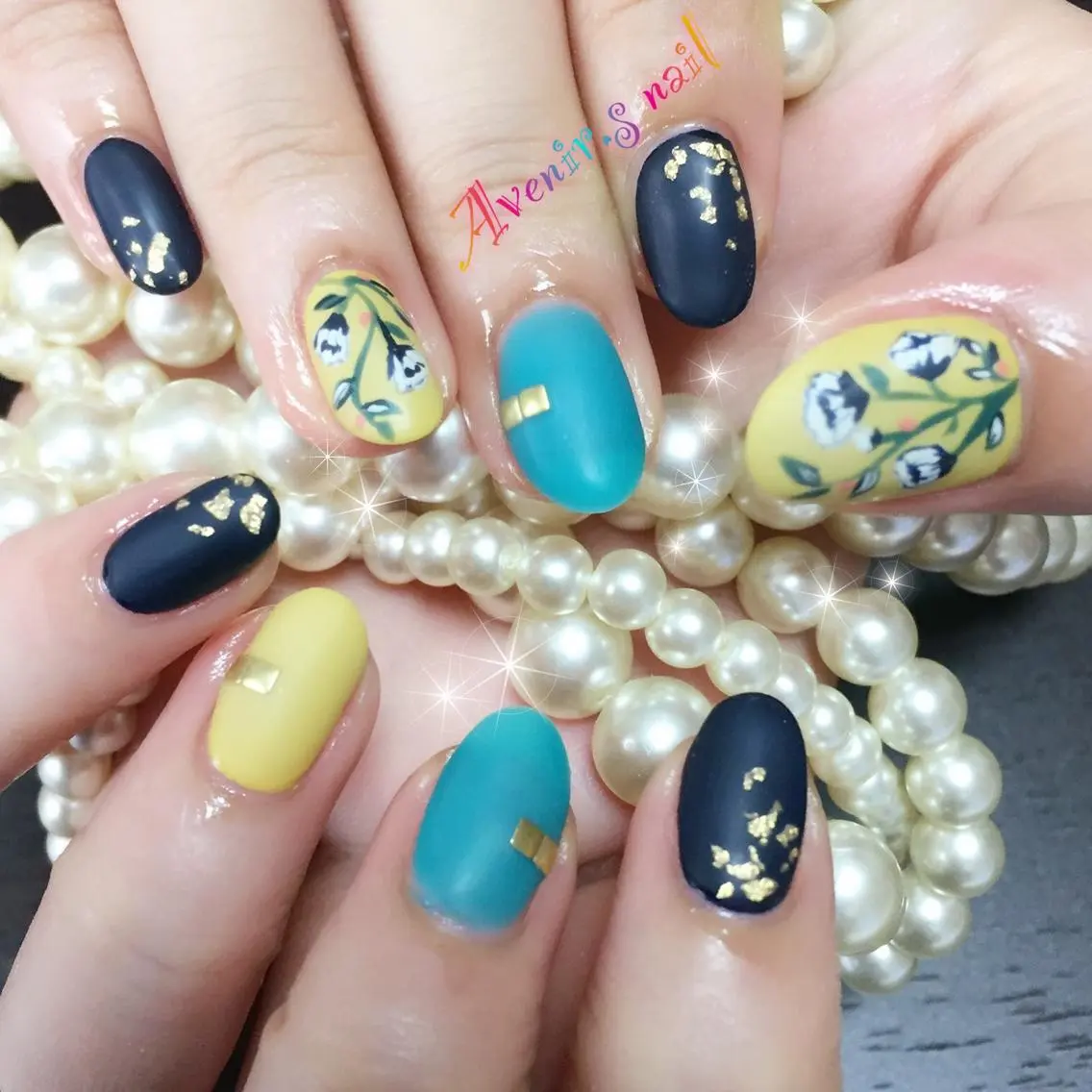 ネイル フラワーネイル マットネイル Home Salon Avenir.のネイルデザイン