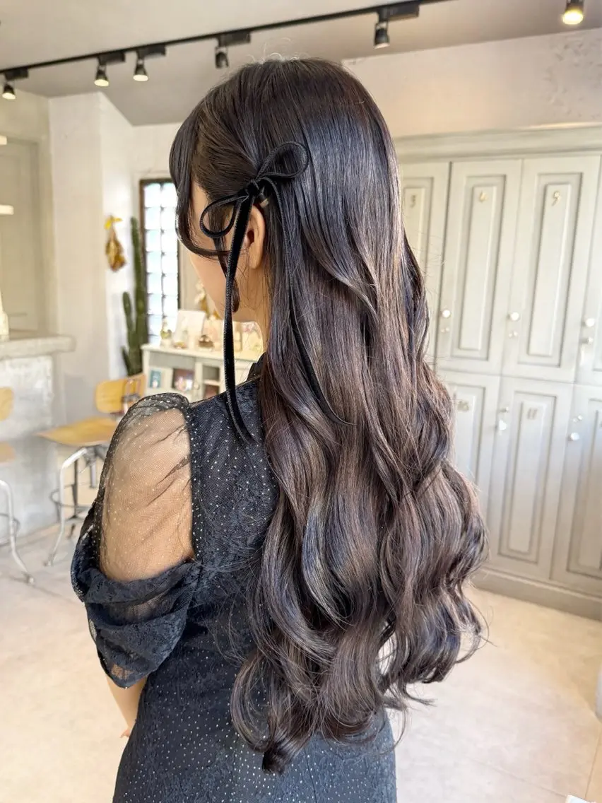 ヘアアレンジ 結婚式・ブライダル ヘアセット 🫧札幌ブリーチなし 透明感カラーゆん🫧のヘアスタイル