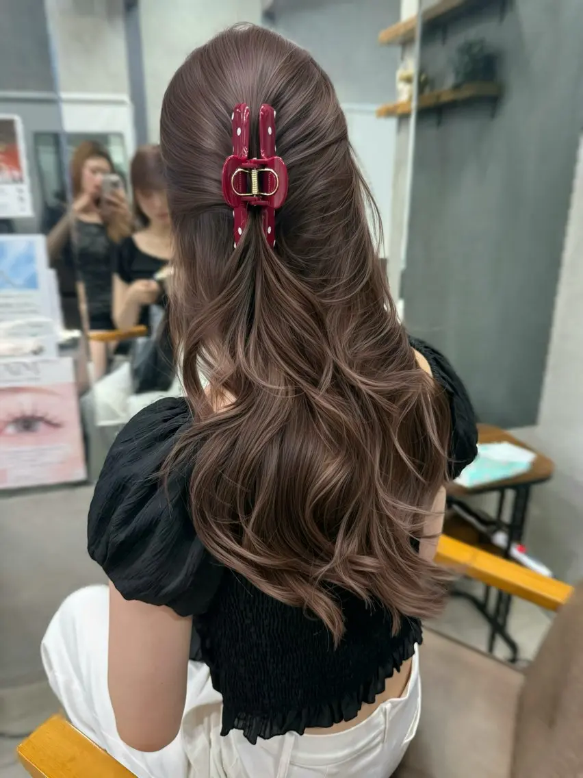 ロング カラー ベージュカラー ショコラベージュ レイヤーカット AIRI layer cut hairのヘアスタイル