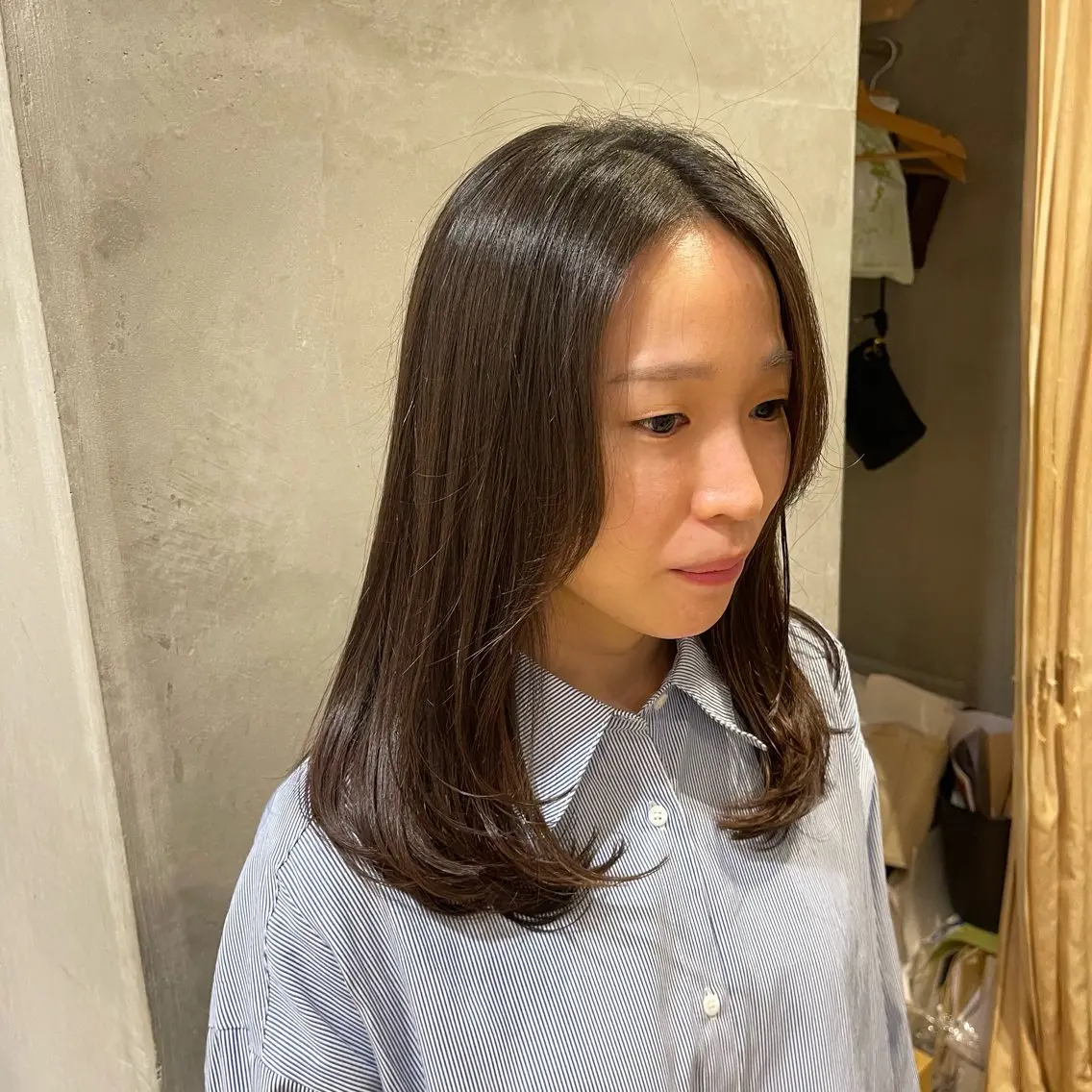 平日15時&期間限定✨地毛のように内巻きになるストレート✨縮毛矯正➕デジタルパーマのメニューです！（肩より長い人）の写真