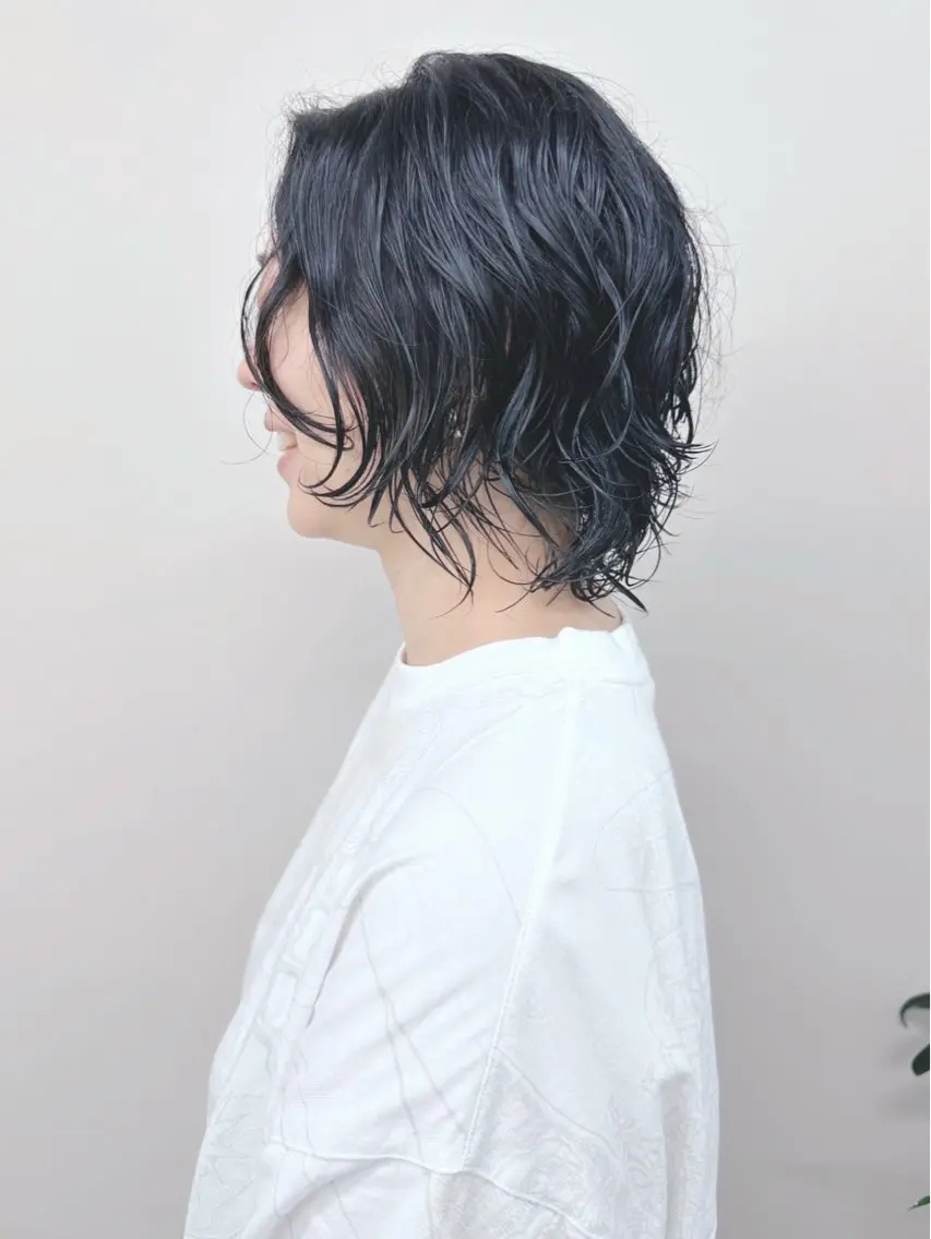 ショート パーマ カット パーマ ボブ/ゆるふわ ボブパーマ/とういのヘアスタイル