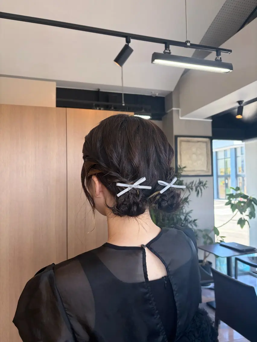 ミディアム お団子ヘア ヘアセット arika マユのヘアスタイル