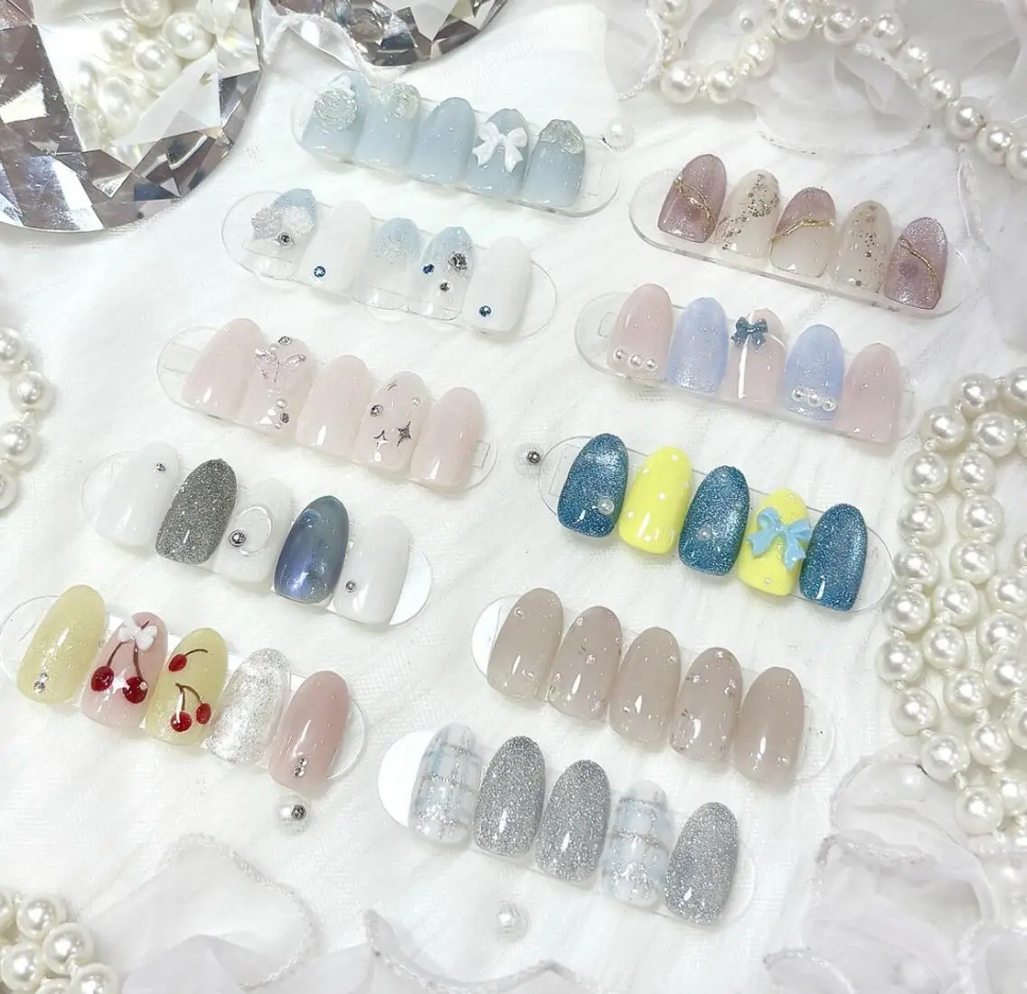 🔰口コミ記入必須【jr】HAND⭐️オフなし⭐️🌸 🌈季節限定☁️🩵梅雨・初夏ネイル🌻の写真