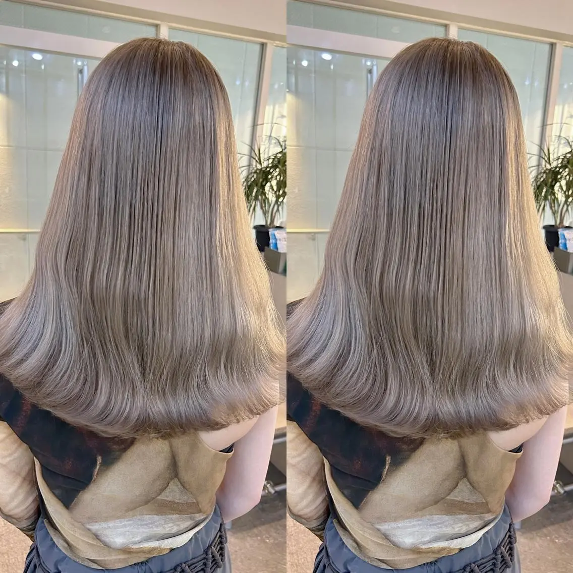 セミロング カラー カット ヘアカラー トリートメント yoriダブルカラー 代表すがわらのヘアスタイル