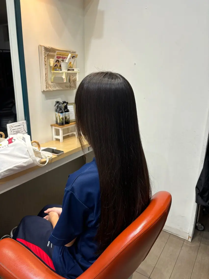 ロング 縮毛矯正 飯岡 セナのヘアスタイル