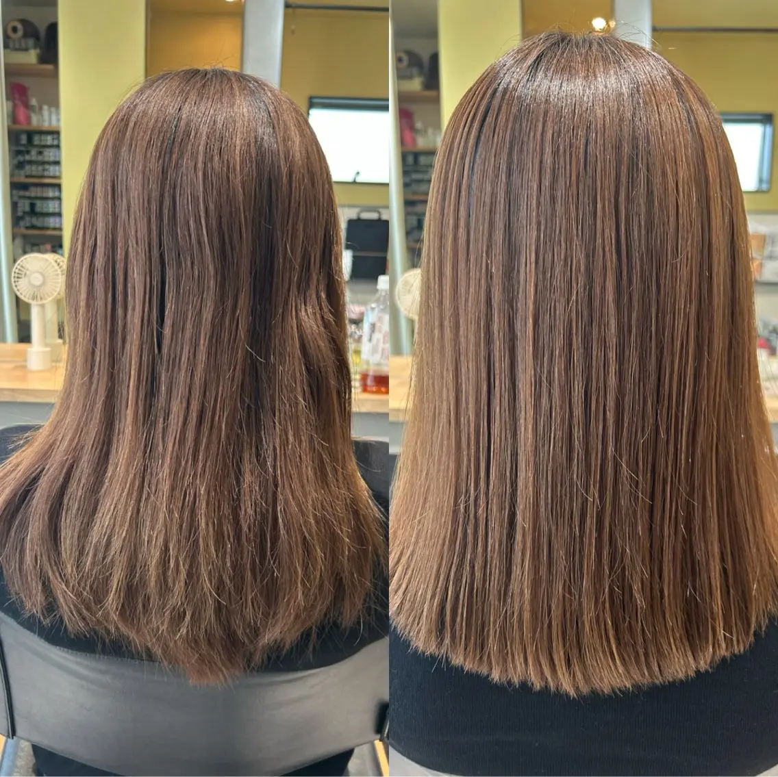 セミロング パーマ ストレートパーマ カット 縮毛矯正 トリートメント hubhair レイヤー/透明感のヘアスタイル