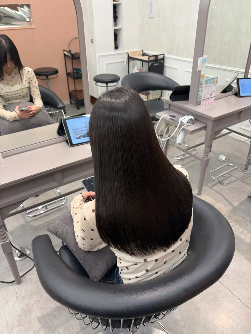ロング 縮毛矯正 LaBless天王寺 山下颯太のヘアスタイル