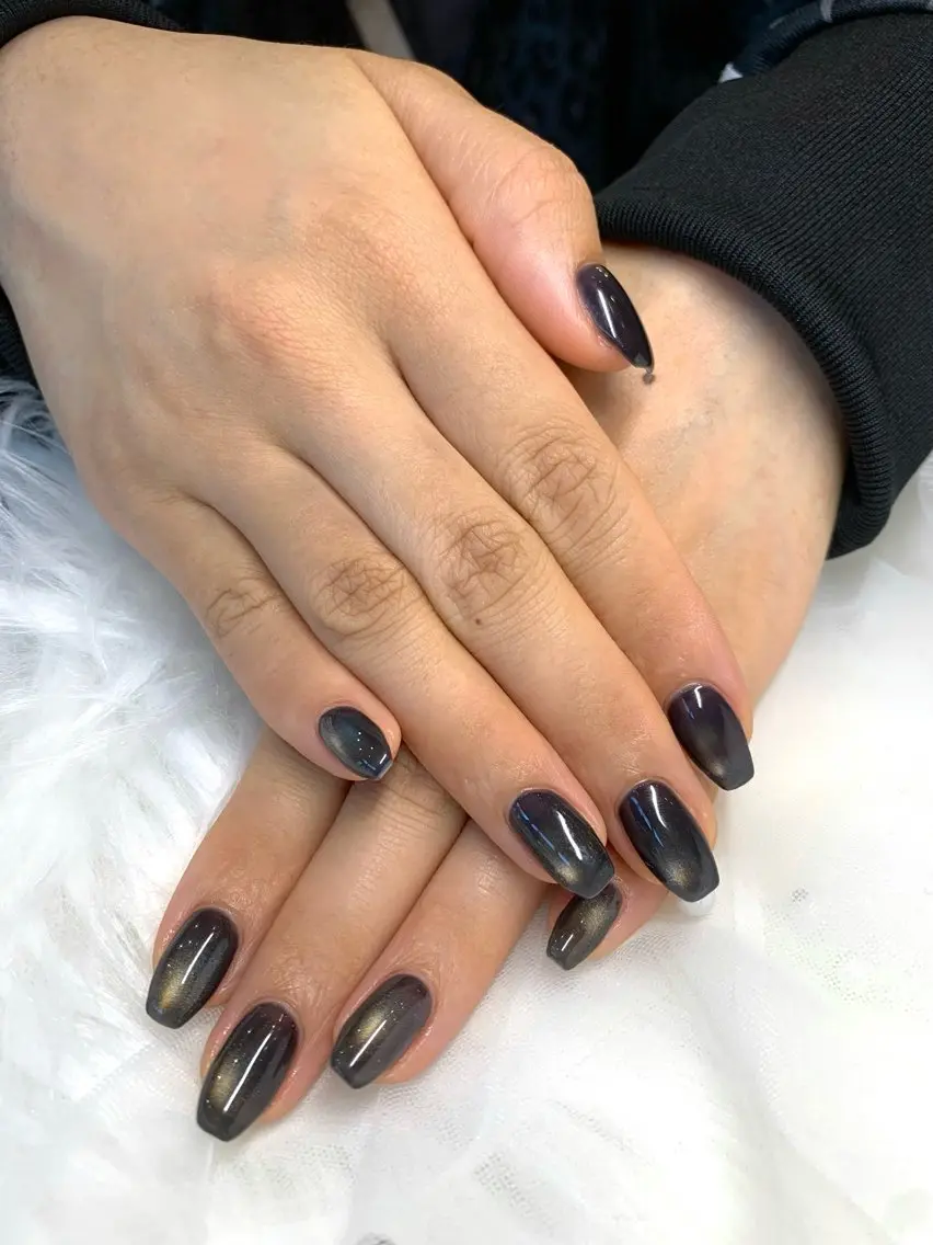 ネイル ブルー マグネットネイル 百瀬 直美のネイルデザイン