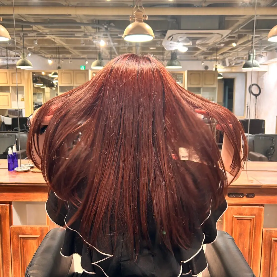 ロング カラー レッドカラー ロング トリートメント ナチュラルカラー 🪄🧸✨れなのヘアスタイル