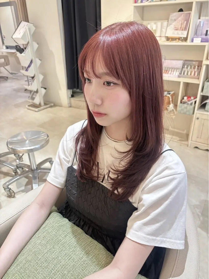 ロング レイヤーカット カット ヘアカラー 濱中 里帆のヘアスタイル