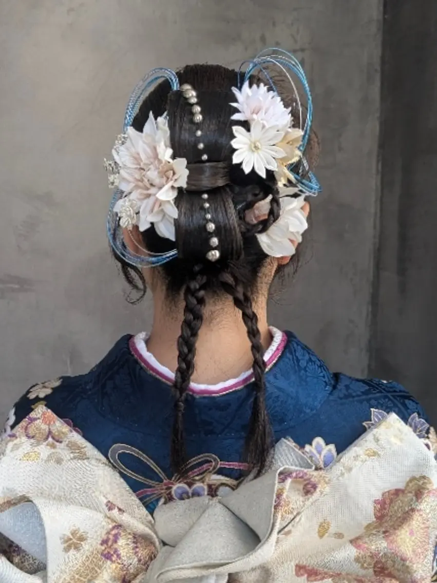 ミディアム ヘアアレンジ 成人式 ヘアセット ブランシェ勝川南口店 石原 あゆみのマツエク・マツパデザイン