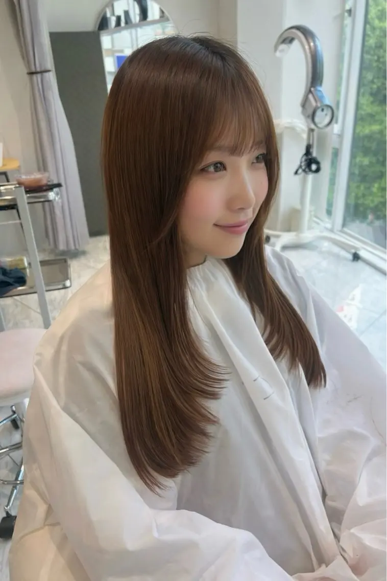 ロング カット Risa/盛れる レイヤー/艶カラーのヘアスタイル
