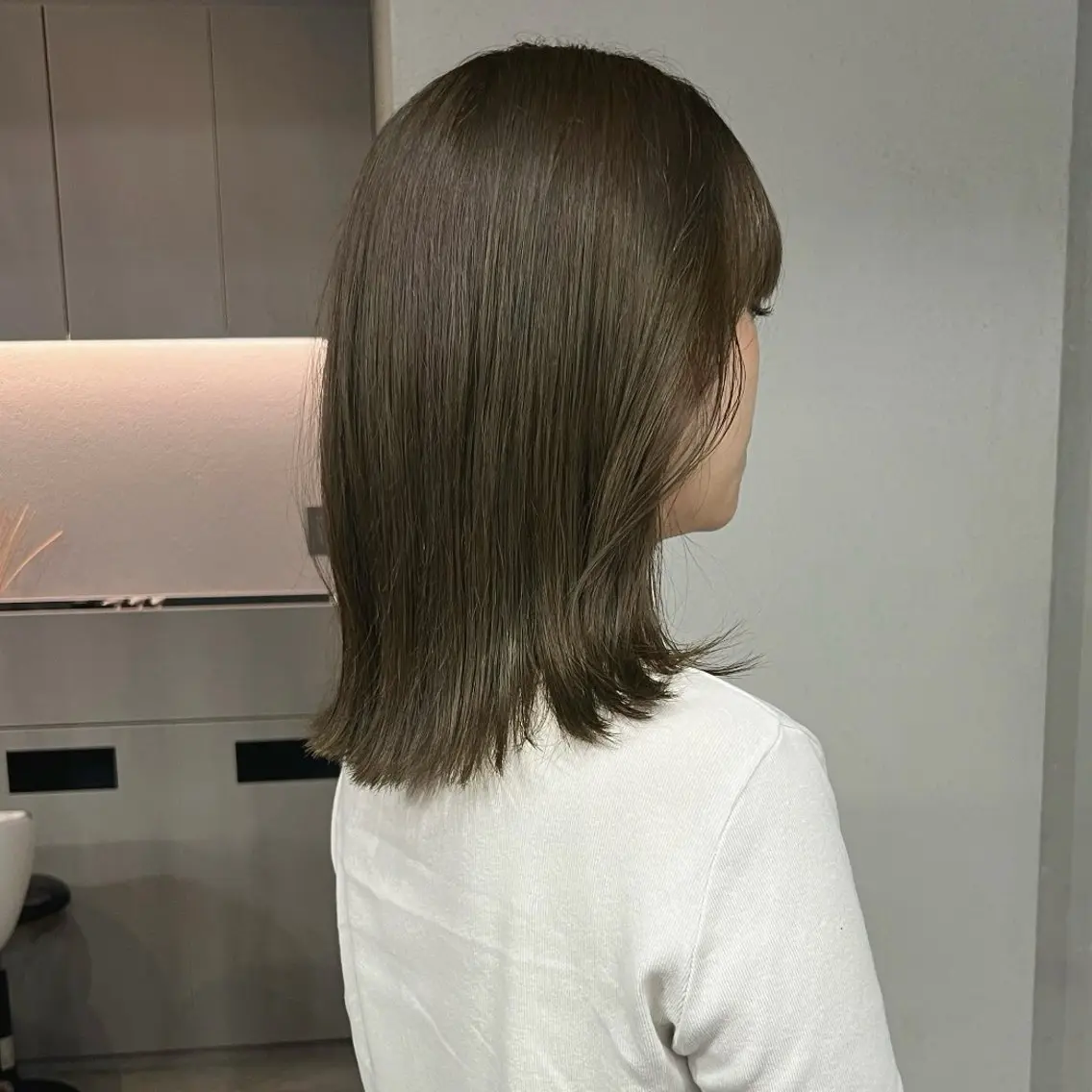 ミディアム カラー カット ヘアカラー トリートメント akane/オリーブ /ブラウンベージュのヘアスタイル