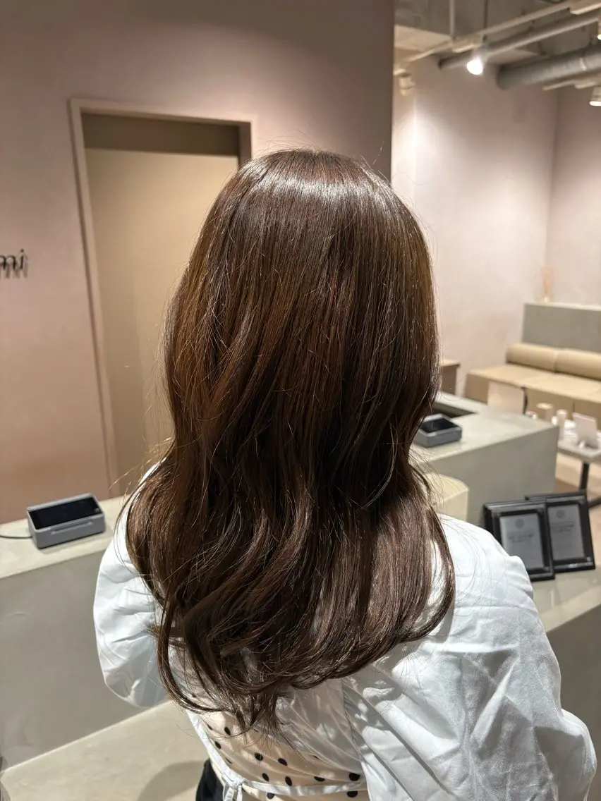ロング カラー ブラウンカラー オリーブブラウン ❄️表参道美容師❄️ 藤川　友希のヘアスタイル