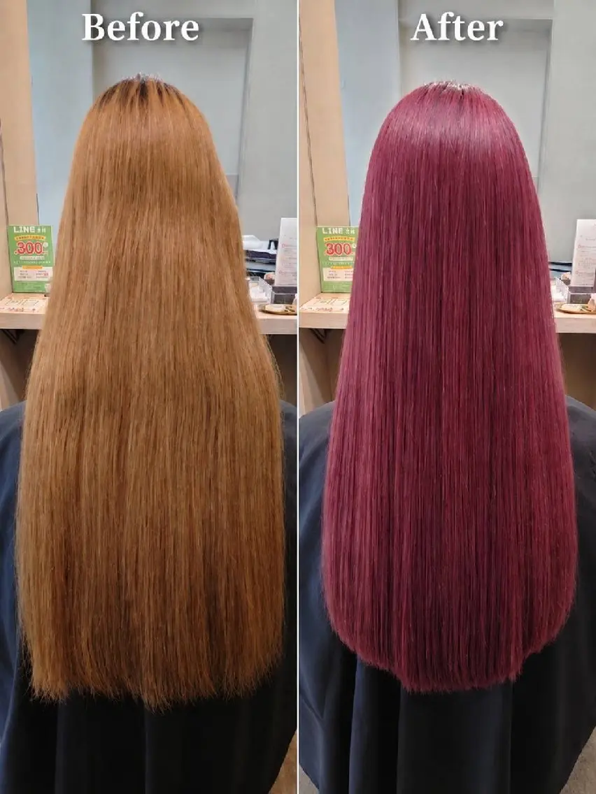 ロング ケアカラー 縮毛矯正✨艶髪 シノハラ✨髪質改善のヘアスタイル