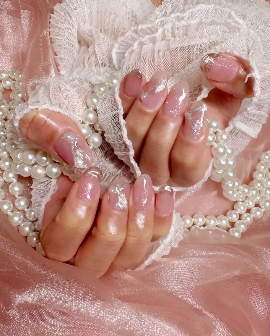 ネイル ラメ(グリッター) ピンク ハンドネイル Nail Salon macherieのネイルデザイン