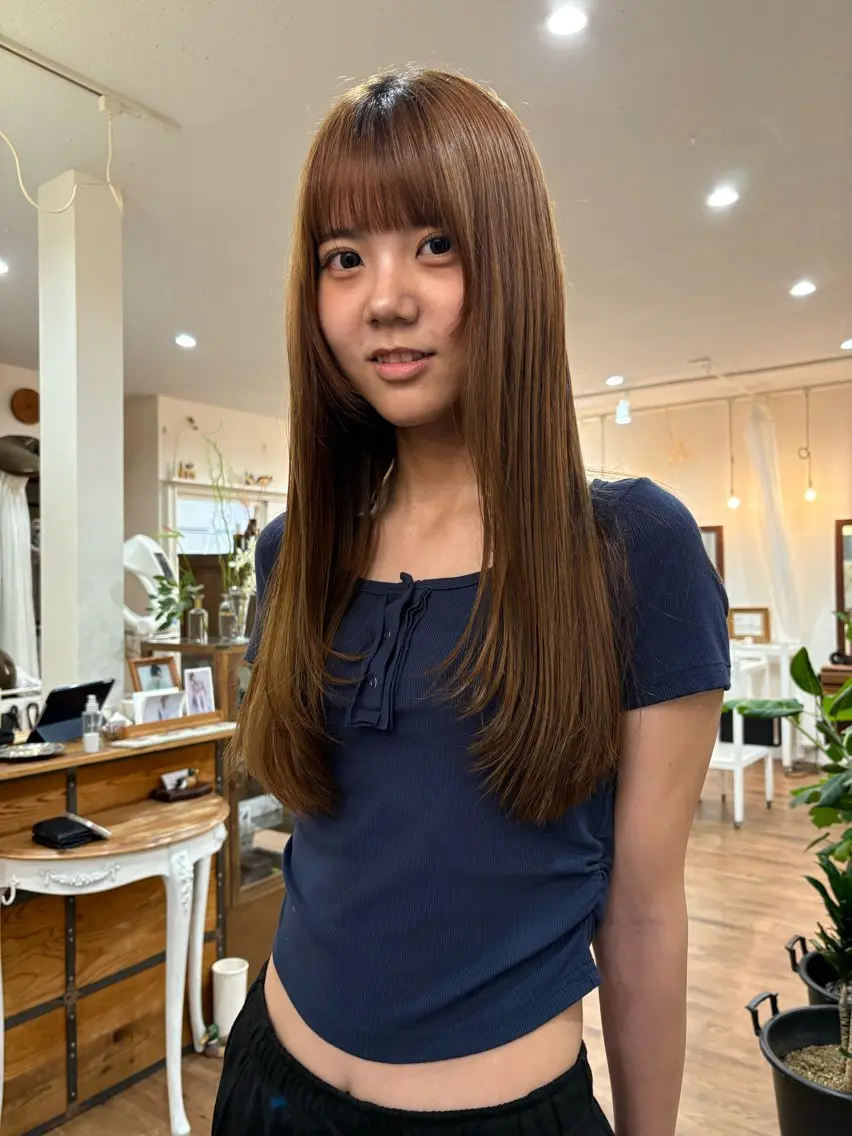 ロング 顔周りカット レイヤーカット ロング Nono カットモデル募集中♩のヘアスタイル