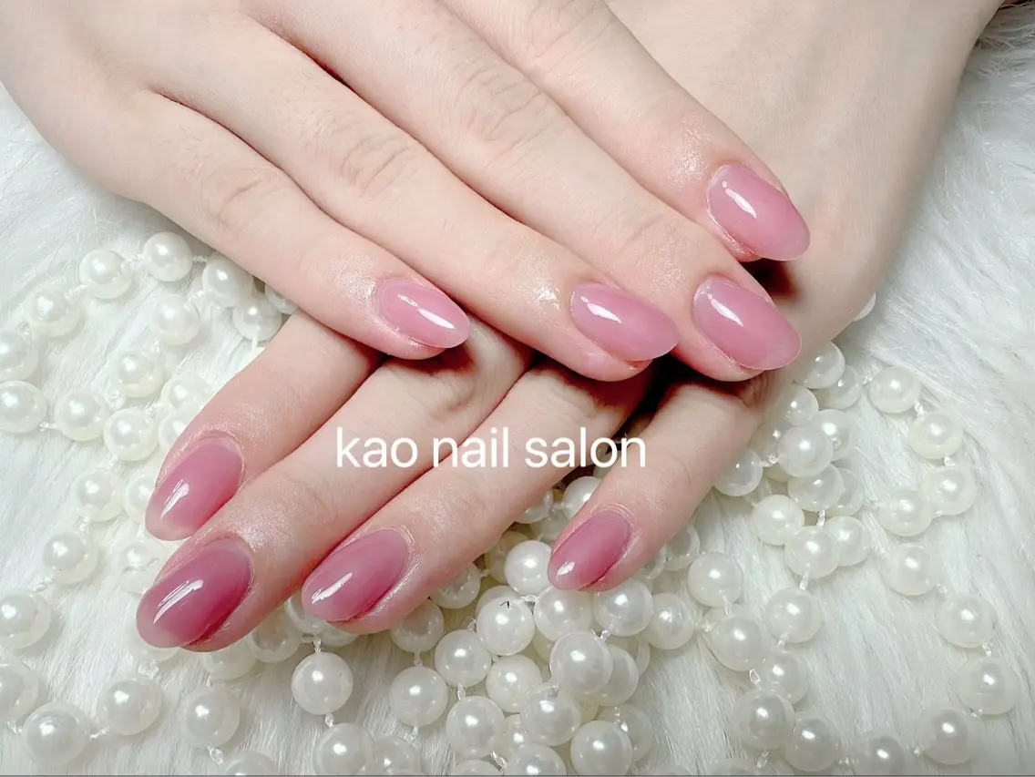 ネイル ジェルネイル ワンカラーネイル パラジェル kao nail マグネット/長さだしのネイルデザイン