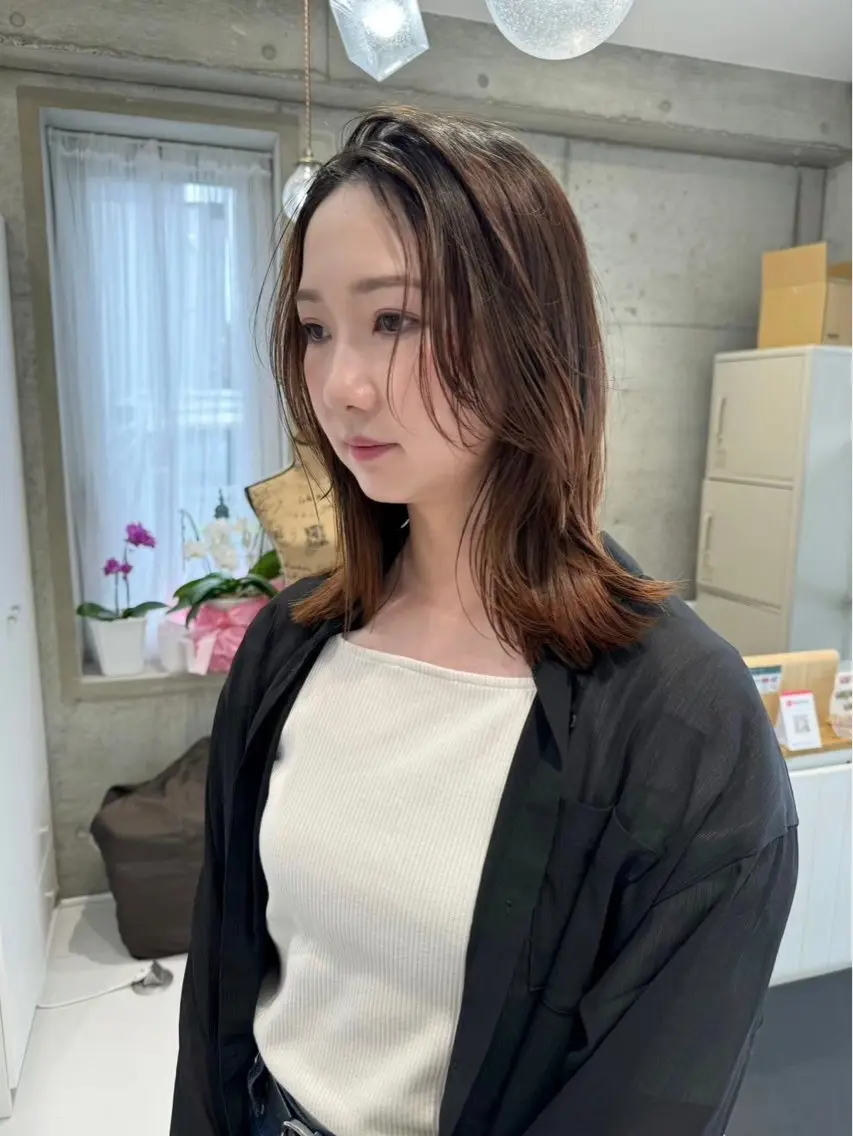 セミロング 山崎結菜 髪質改善💎のヘアスタイル
