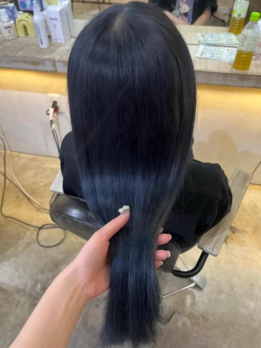 ロング カット ヘアカラー トリートメント 小顔カット/韓国 カラー🌙shikiのヘアスタイル