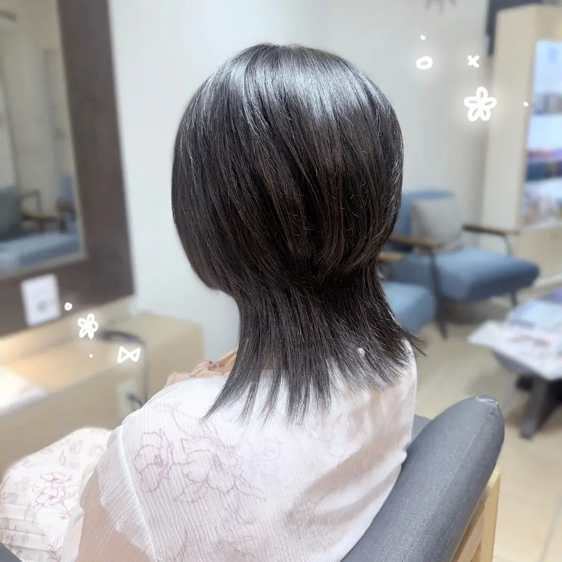 ミディアム くびれヘア 小顔カット ウルフカット カット 🎀ささき そな🎀 カットモデル/ヘアメのヘアスタイル