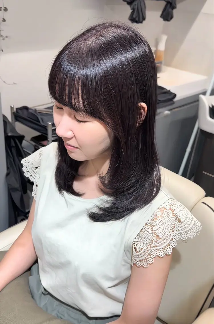 ミディアム カラー ブリーチ ブラウンカラー ラベンダーカラー ラベンダーブラウン ブリーチなしカラー カット SHOTA/レイヤー ＆ピンクラベンダーのヘアスタイル