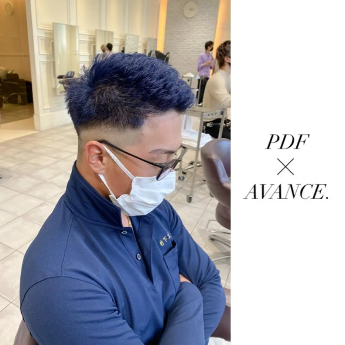 ショート カラー メンズ メンズバレイヤージュ アップバング メンズブリーチ フェードカット メンズハイライト カット ヘアカラー AVANCE.難波 店長 松元のヘアスタイル