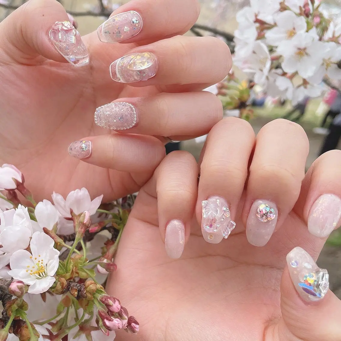 ネイル クリアネイル フレンチネイル キラキラネイル シンプルネイル ブライダルネイル ハンドネイル Tsukahara 🌷仙台PARCOのネイルデザイン