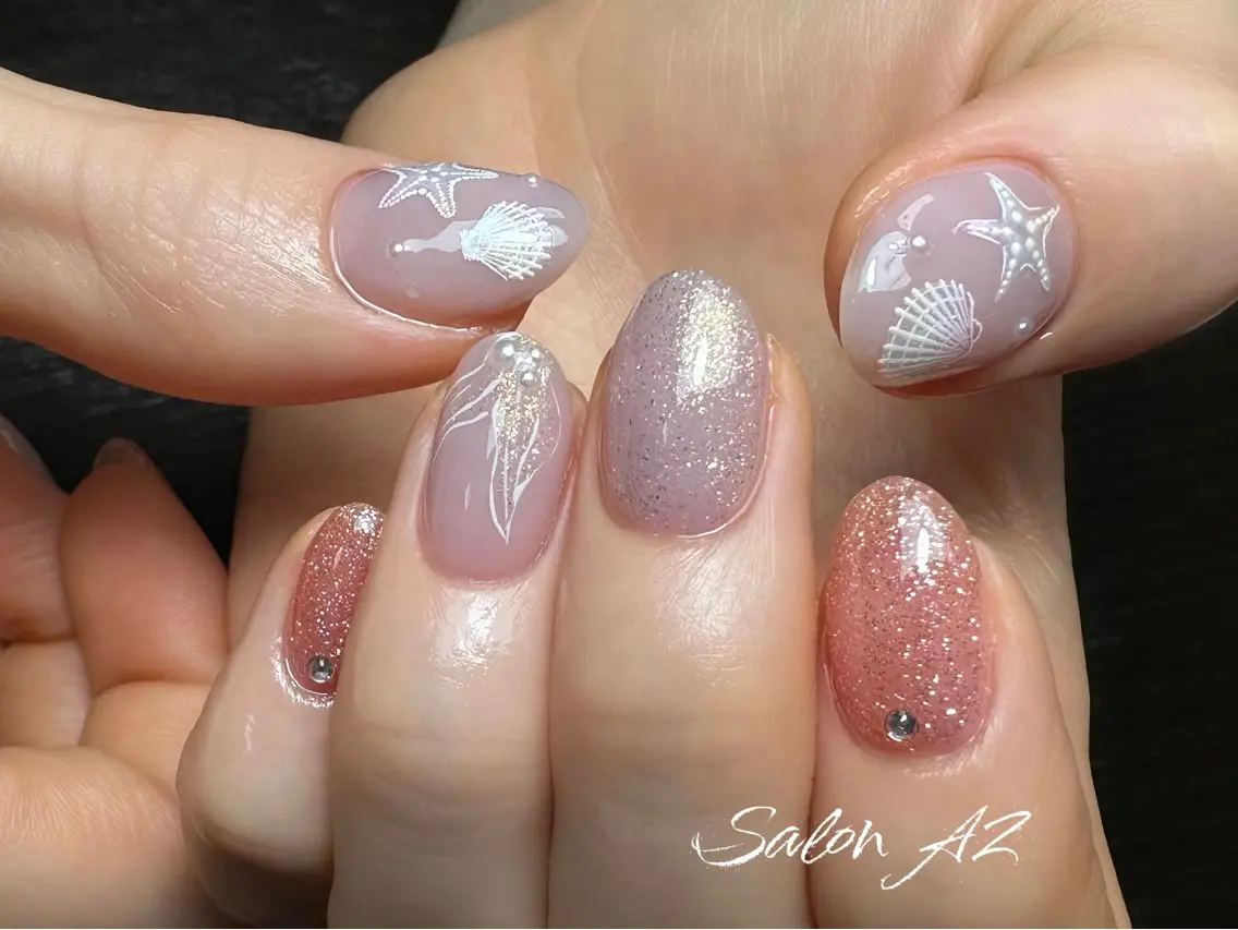 ネイル アートネイル フットネイル フレンチネイル マグネットネイル 持ち込み ハンドネイル salon AZ NANAのネイルデザイン