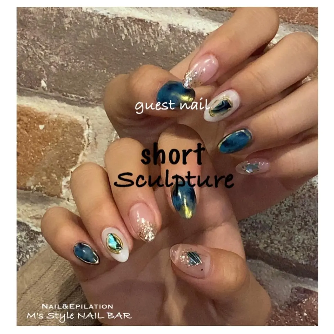 ネイル スカルプネイル ショートネイル M's Style NAIL BARのネイルデザイン