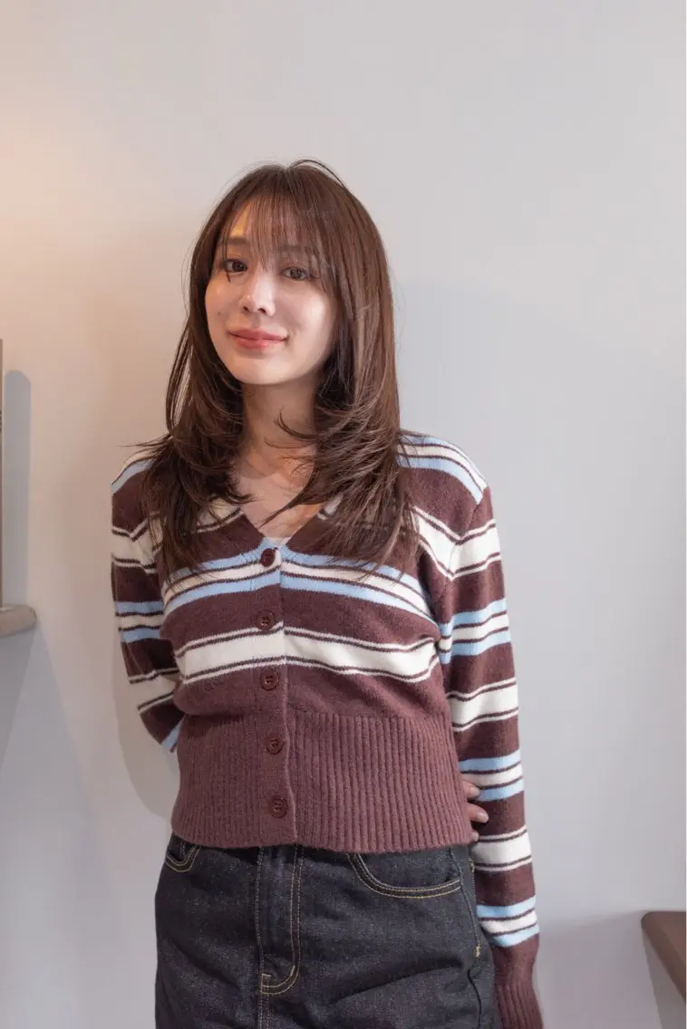 ロング カラー ヘアアレンジ カット ヘアカラー OPUSダブルカラー ケアブリーチのヘアスタイル