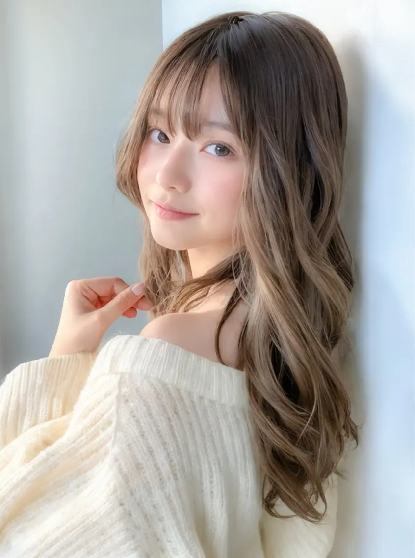 ロング カット ヘアカラー トリートメント ココ ルアナのヘアスタイル