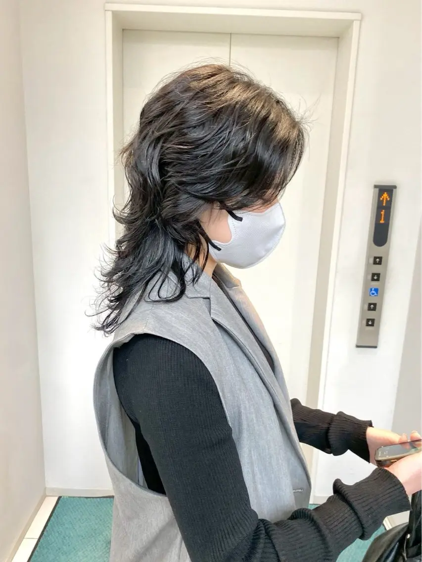 ミディアム ミディアムパーマ ユヅキ ブリーチモデル募集のヘアスタイル