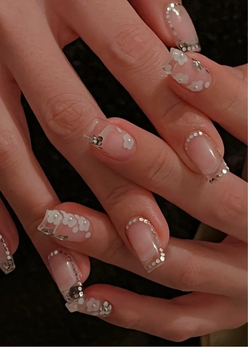 ネイル クリアネイル 長さ出し スカルプネイル シンプルネイル nine.🦋 YUKOのネイルデザイン
