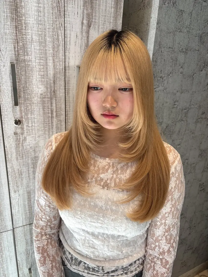 ロング レイヤーカット 似合わせカット カット 透明感ダブルカラー/ レイヤー💕miyuのヘアスタイル
