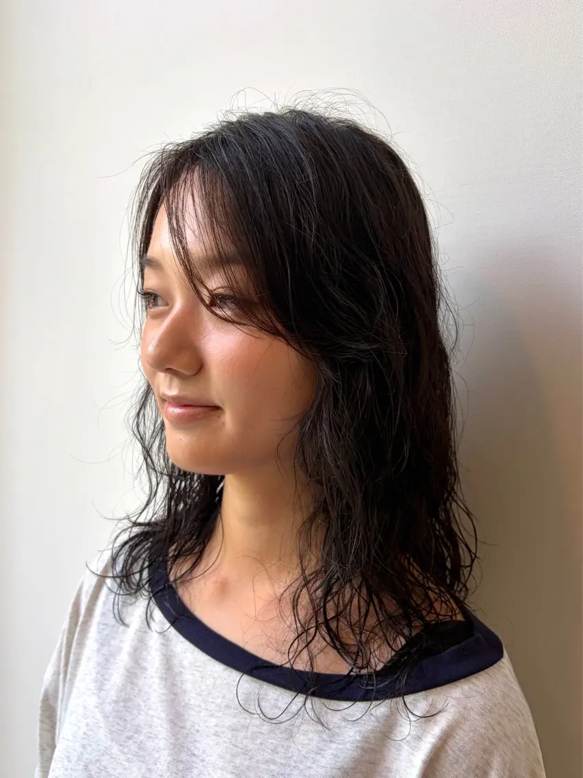 セミロング パーマ セミロングパーマ カット パーマ ひまり🌻| カットモデル募集中のヘアスタイル