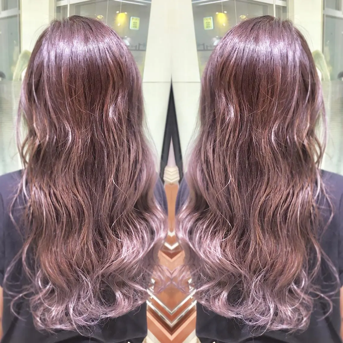 ロング カラー バレイヤージュ グレージュ シルバー レイヤーカット カット ヘアカラー ブリーチ/バレイヤ ージュ川端裕司のヘアスタイル