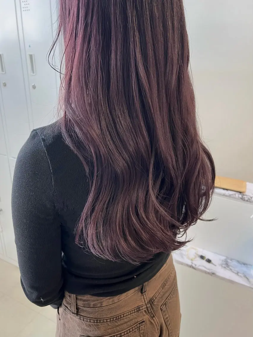 セミロング カラー ブリーチ 透明感カラー ダブルカラー ラベンダーカラー ブリーチなしカラー ヘアカラー Sherry/R 三川町 ayakaのヘアスタイル