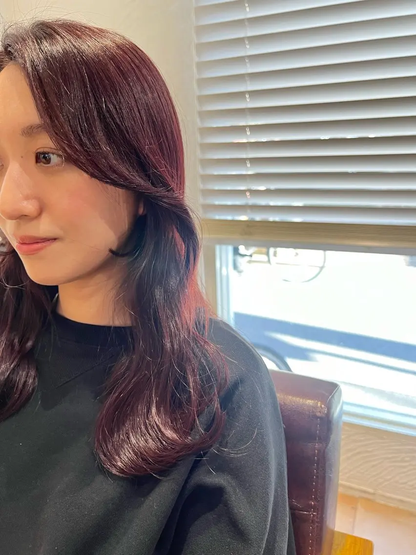 セミロング カラー 🥀韓国ヘア🥀 宮津真菜のヘアスタイル