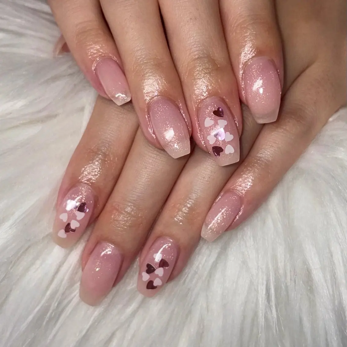 ネイル ハート ハンドネイル y's beauty京橋店のネイルデザイン