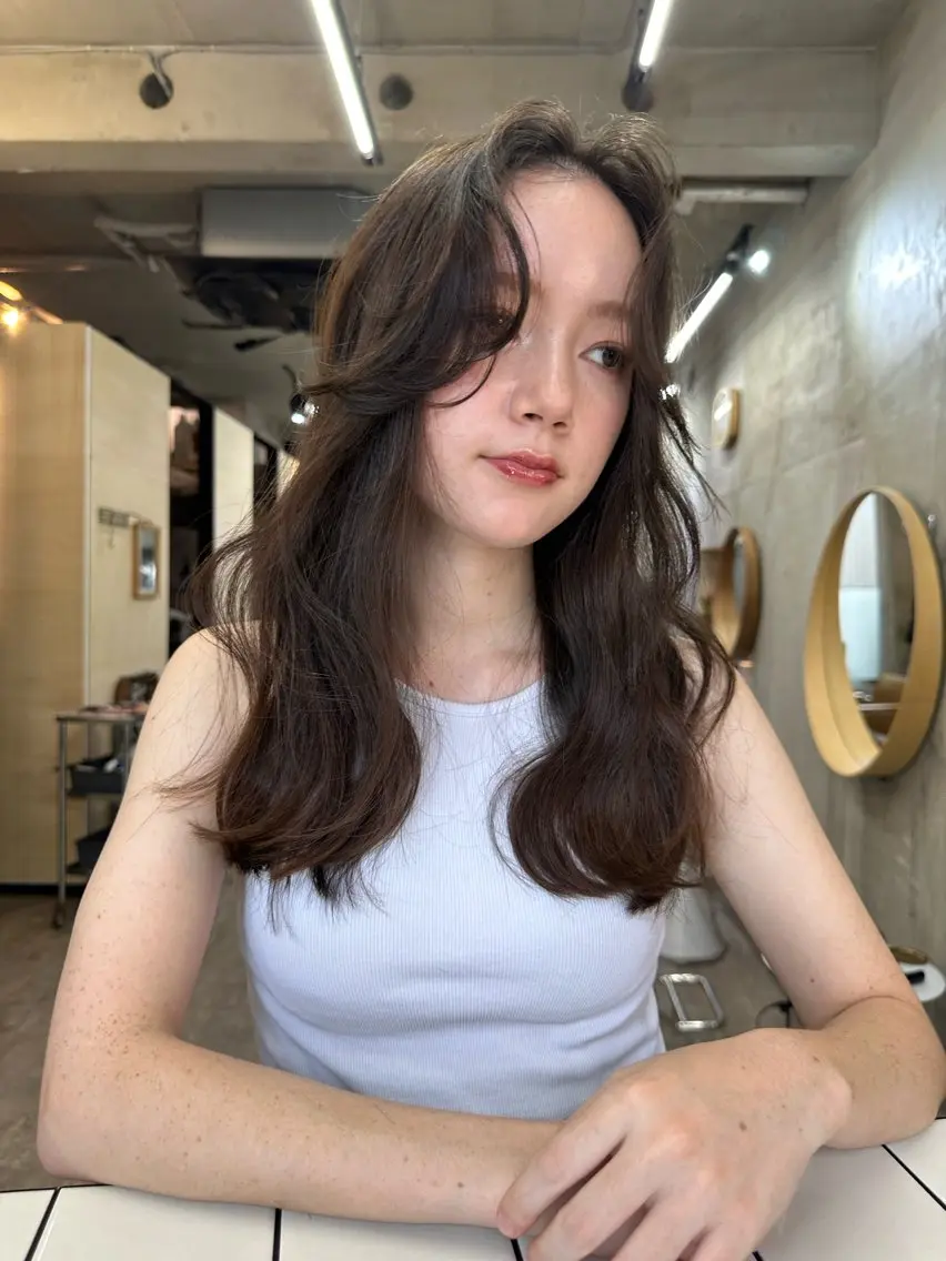 ミディアム カラー ベージュカラー レイヤーカット カットモデル募集中 ／HARUKA🎀のヘアスタイル