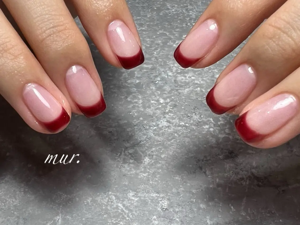 ネイル クリアネイル フレンチネイル ジェルネイル オフィスネイル ワンカラーネイル nailsalon mur.のネイルデザイン