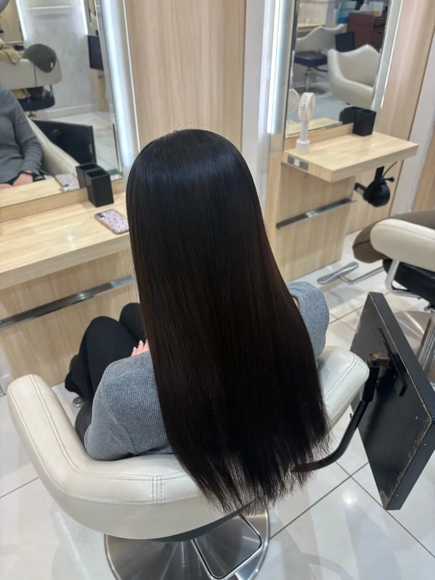 ロング 縮毛矯正 トリートメント 🍓透明感カラー/ 縮毛矯正 いちか🍓のヘアスタイル