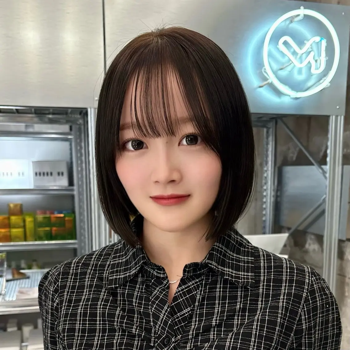 ミディアム カラー カット ヘアカラー トリートメント ✨縮毛矯正/ボブ✨ 佐藤 さくらのヘアスタイル